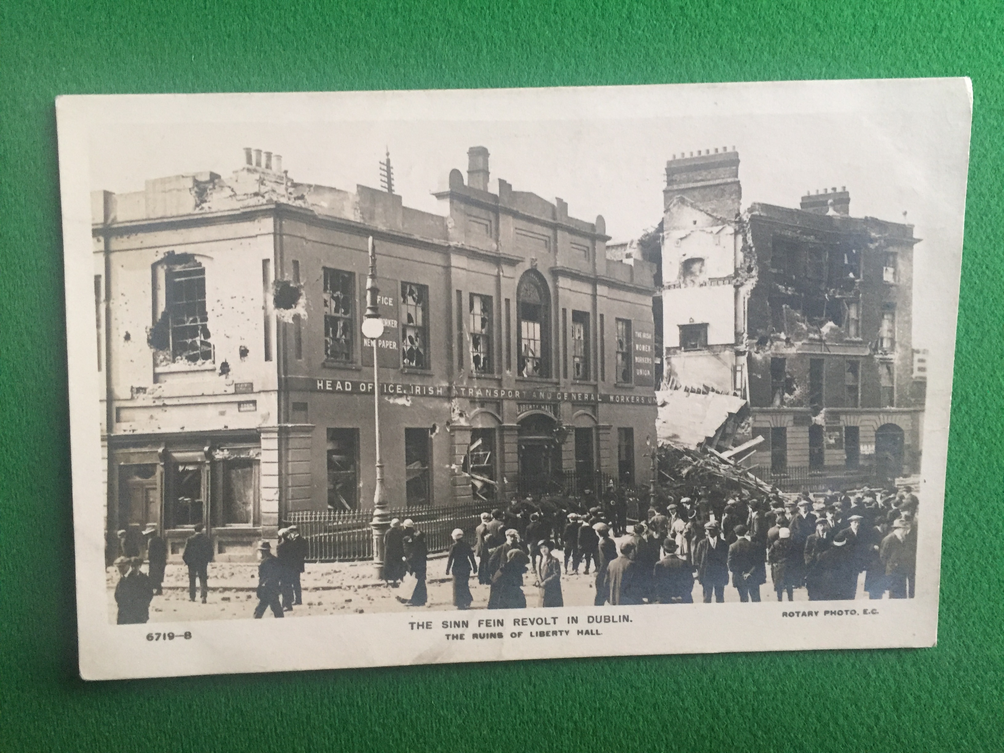 1916 Rising post card- a great picture of Liberty Hall after the ...